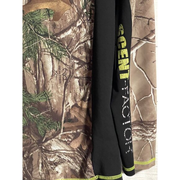 Realtree Quarter Zip Camouflage Long Sleeve Performance Shirt Men M Scent Factor - Picture 9 of 9